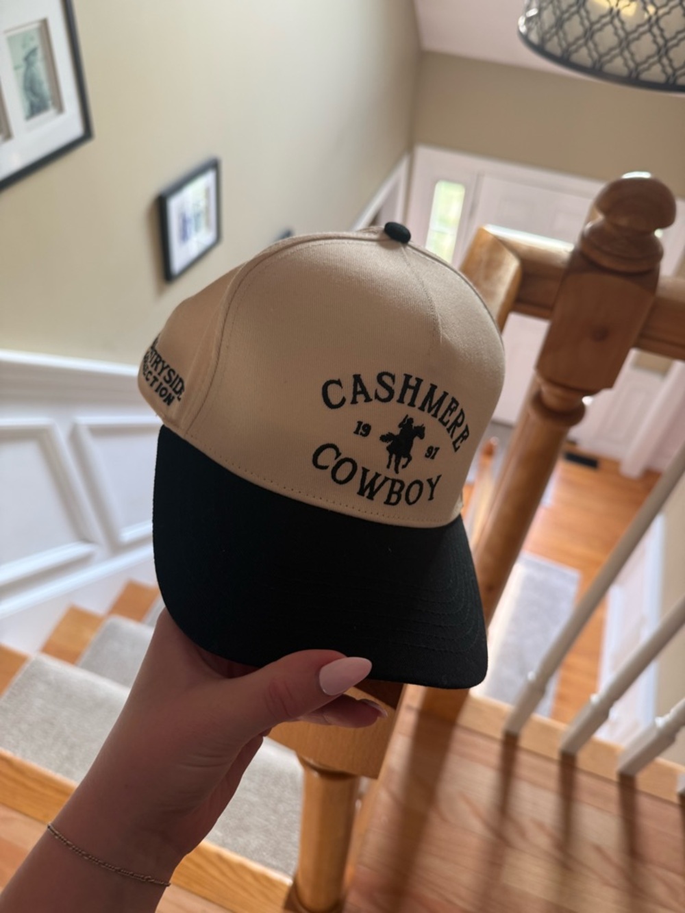 Cashmere Cowboy Trucker Hat - Cream & Black